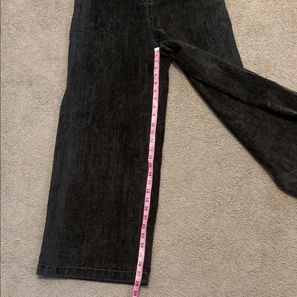 Black And Green Velvet Denim Jumpsuit - Picture 7 of 10